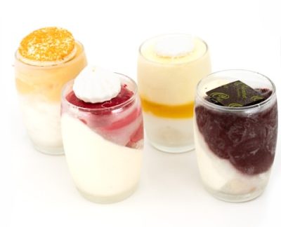 verrines glacées individuelles de la patisserie colombet, glacier artisan clermont