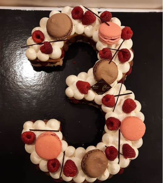 number cake, anniversaire, Chocolaterie colombet
